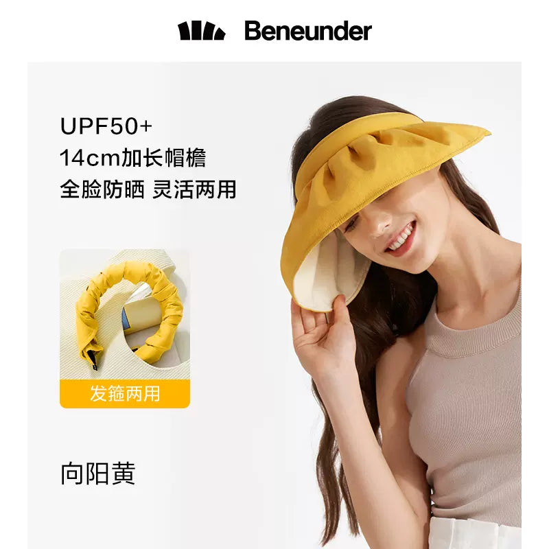 【新品】蕉下Beneunder-防晒贝壳帽空顶防紫外线遮脸遮阳大帽檐太阳帽-青桔小馆