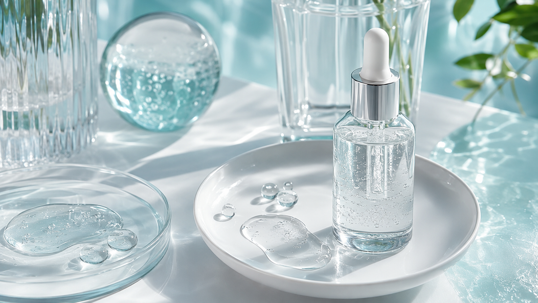 Hyaluronic acid serum texture and hydration skincare cover for BIOHYALUX guide