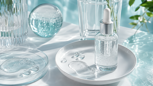 Hyaluronic acid serum texture and hydration skincare cover for BIOHYALUX guide