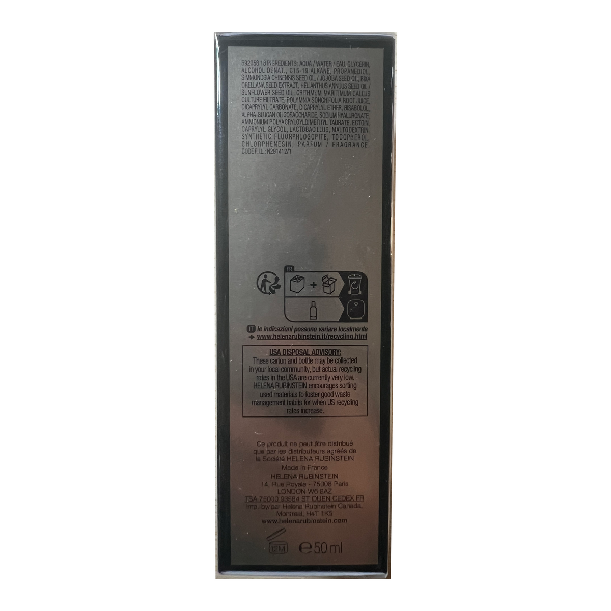 Helena Rubinstein Powercell Skinmunity Youth Reinforcing Serum 50ml - original packaging detail
