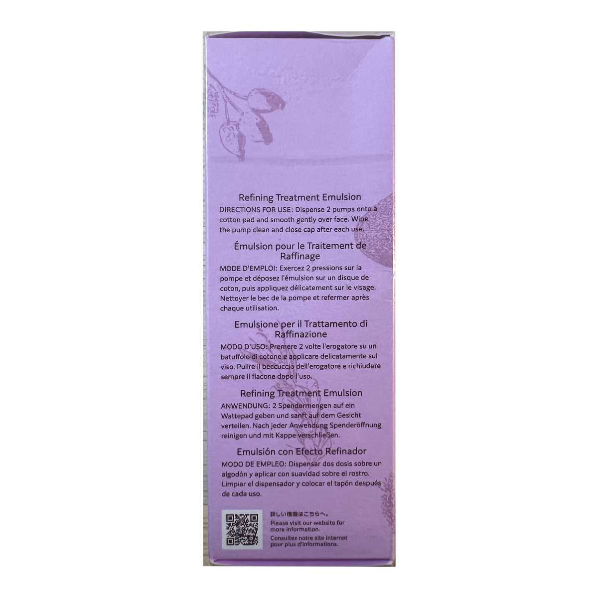 DECORTÉ Prime Latte Herbal Concentrate Refining Treatment Emulsion 150ml - original packaging detail